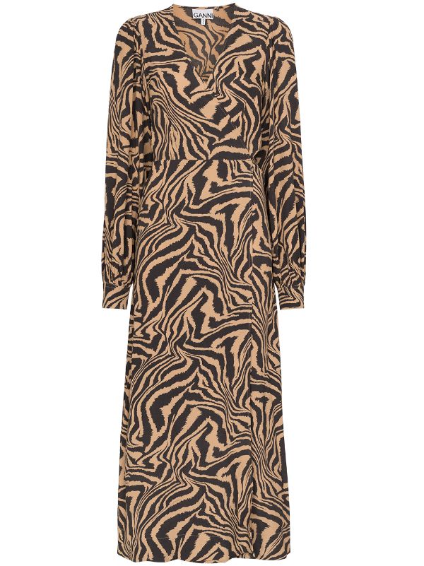 zebra wrap dress