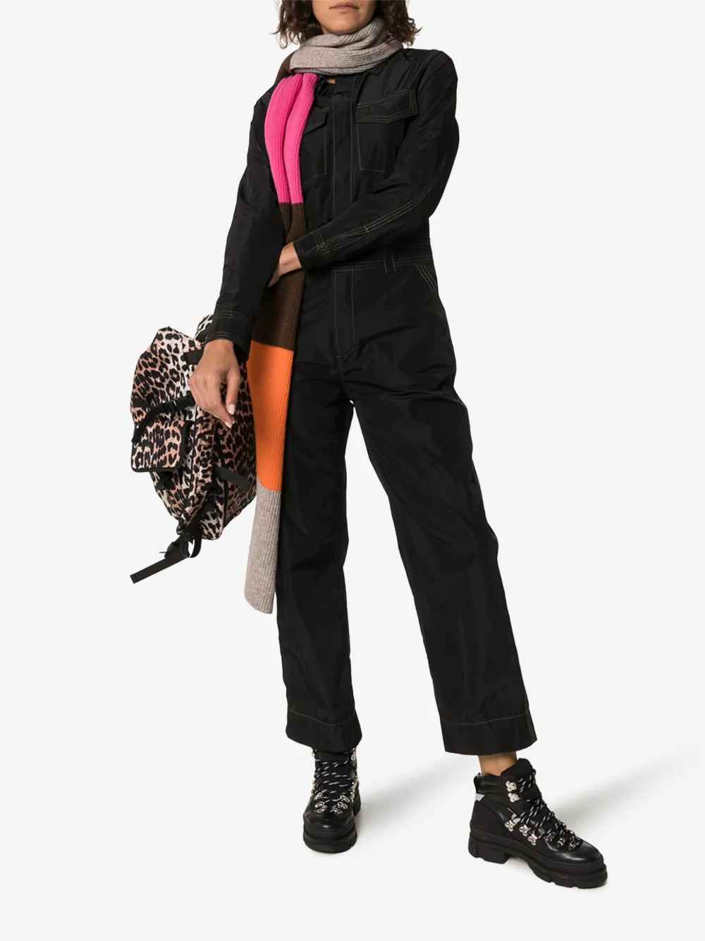 GANNI CONTRAST STITCH POCKET JUMPSUIT,F432514378921