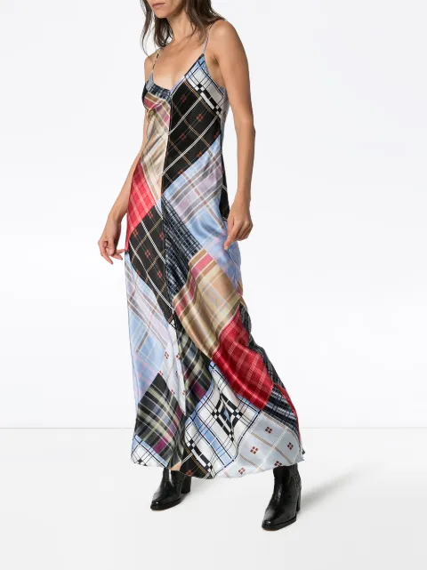 ganni patchwork dress