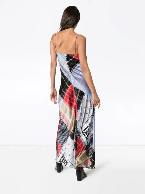 ganni patchwork dress