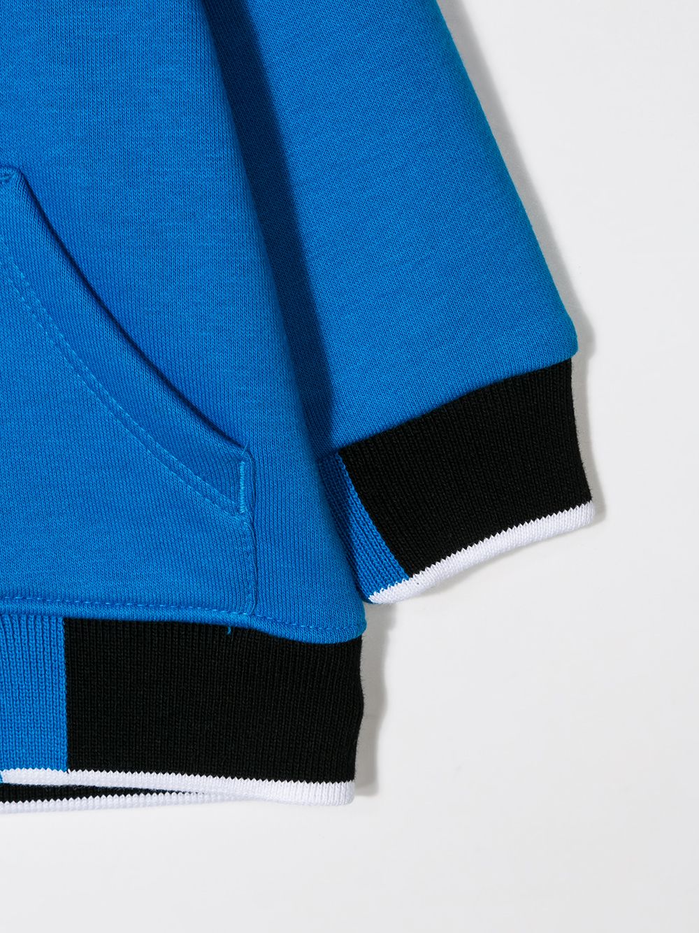 Shop Hugo Boss Two-tone Hooded Sweatshirt In Blue