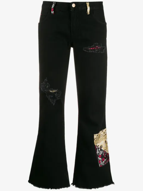 Alanui bandana patch ripped jeans