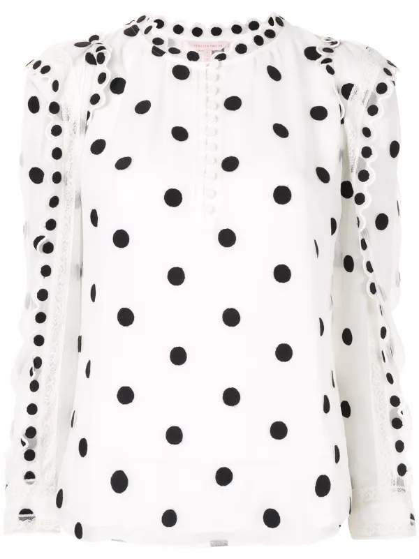rebecca taylor polka dot blouse