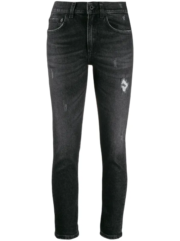 black cropped skinny jeans womens