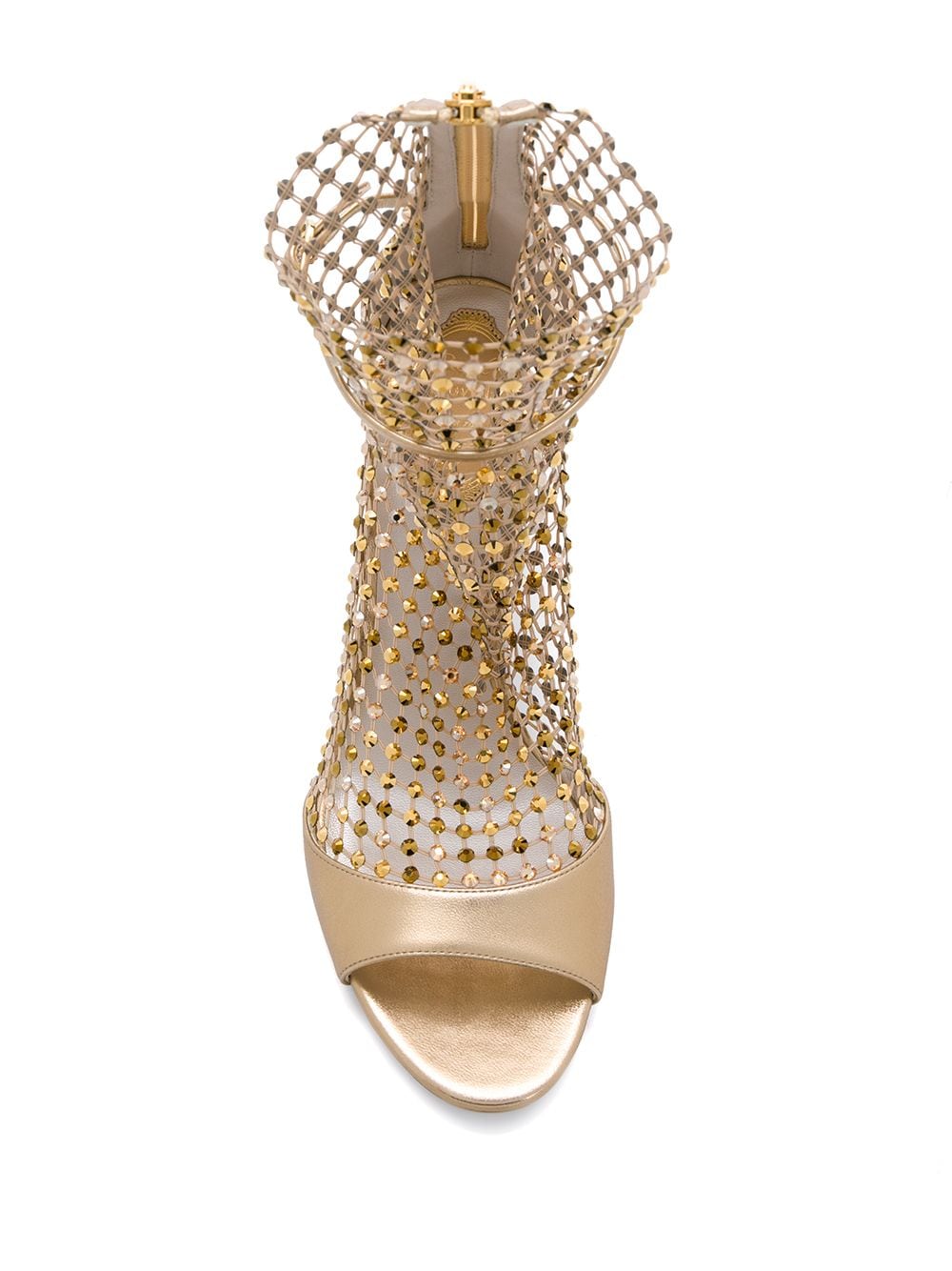 Shop René Caovilla Galaxia Stiletto Sandals In Gold