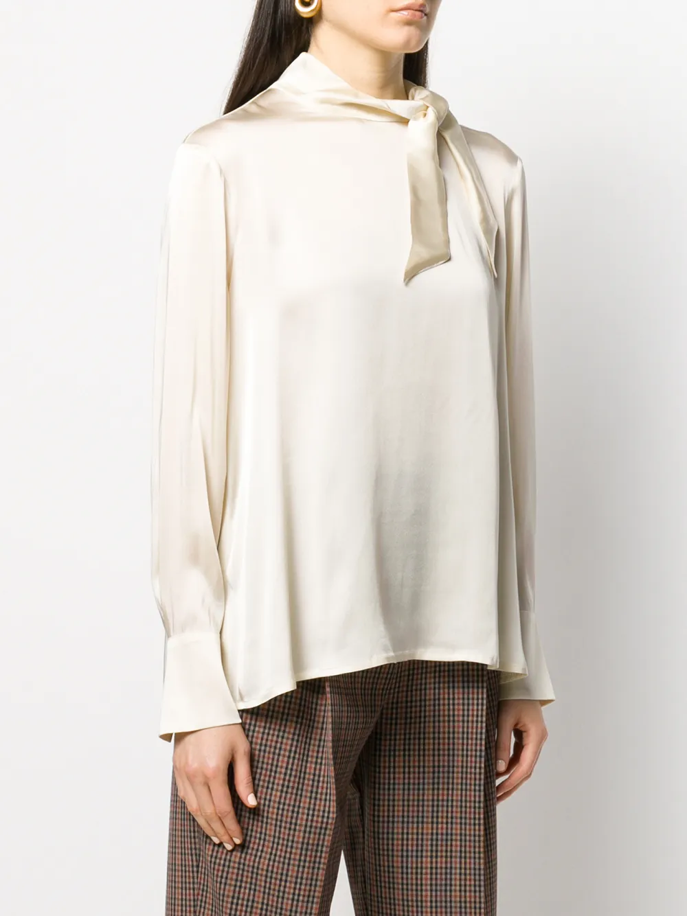 Roberto Collina Blouse met gestrikte hals Wit