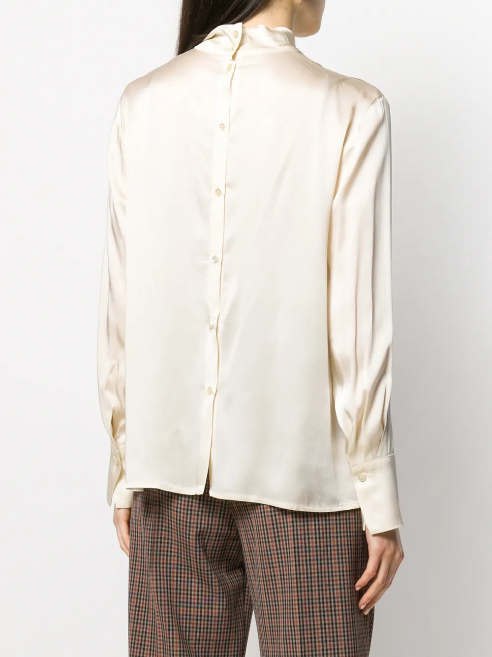 Roberto Collina Blouse met gestrikte hals Wit