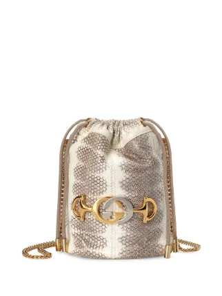 Gucci Gucci Zumi Snakeskin Mini Bucket Bag - Farfetch