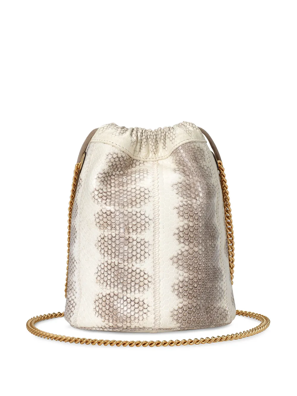 Gucci Gucci Zumi bucket-tas met slangenleer - Beige
