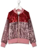 Alberta Ferretti Kids sequin embellished bomber jacket - Pink