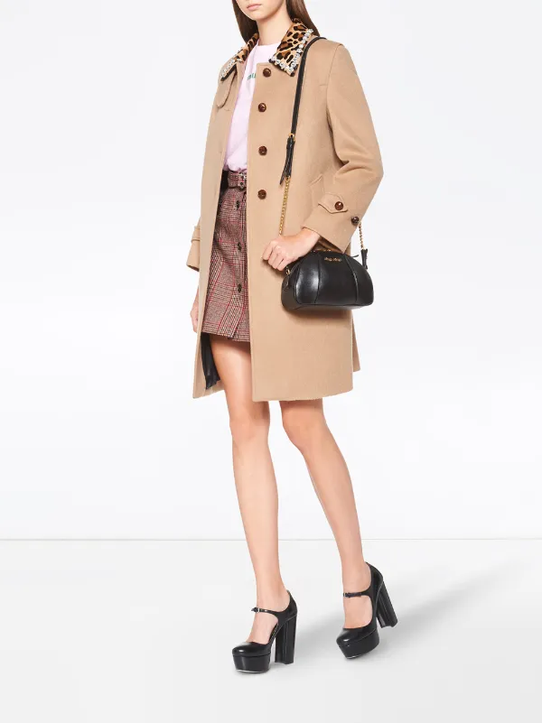 leopard print collar coat