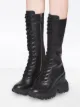 Miu Miu platform biker calf boots