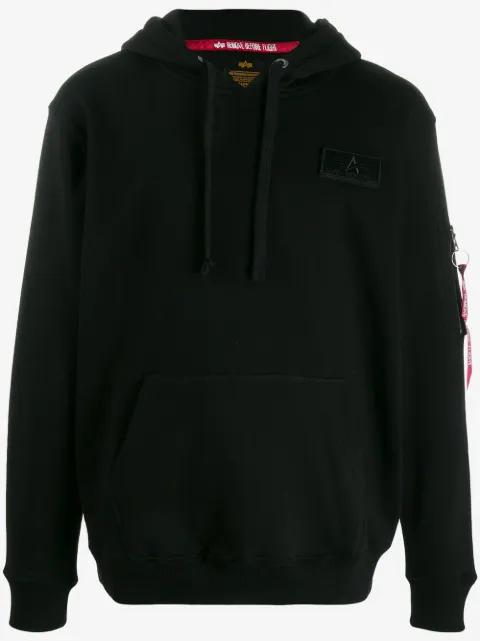 Alpha Industries logo stripe detail hoodie