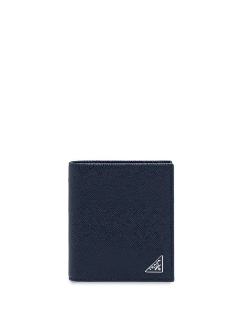 Prada logo plaque bi-fold wallet