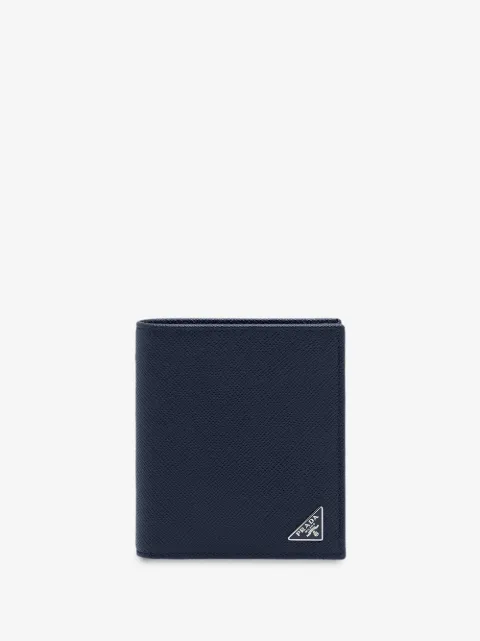 Prada logo plaque bi-fold wallet