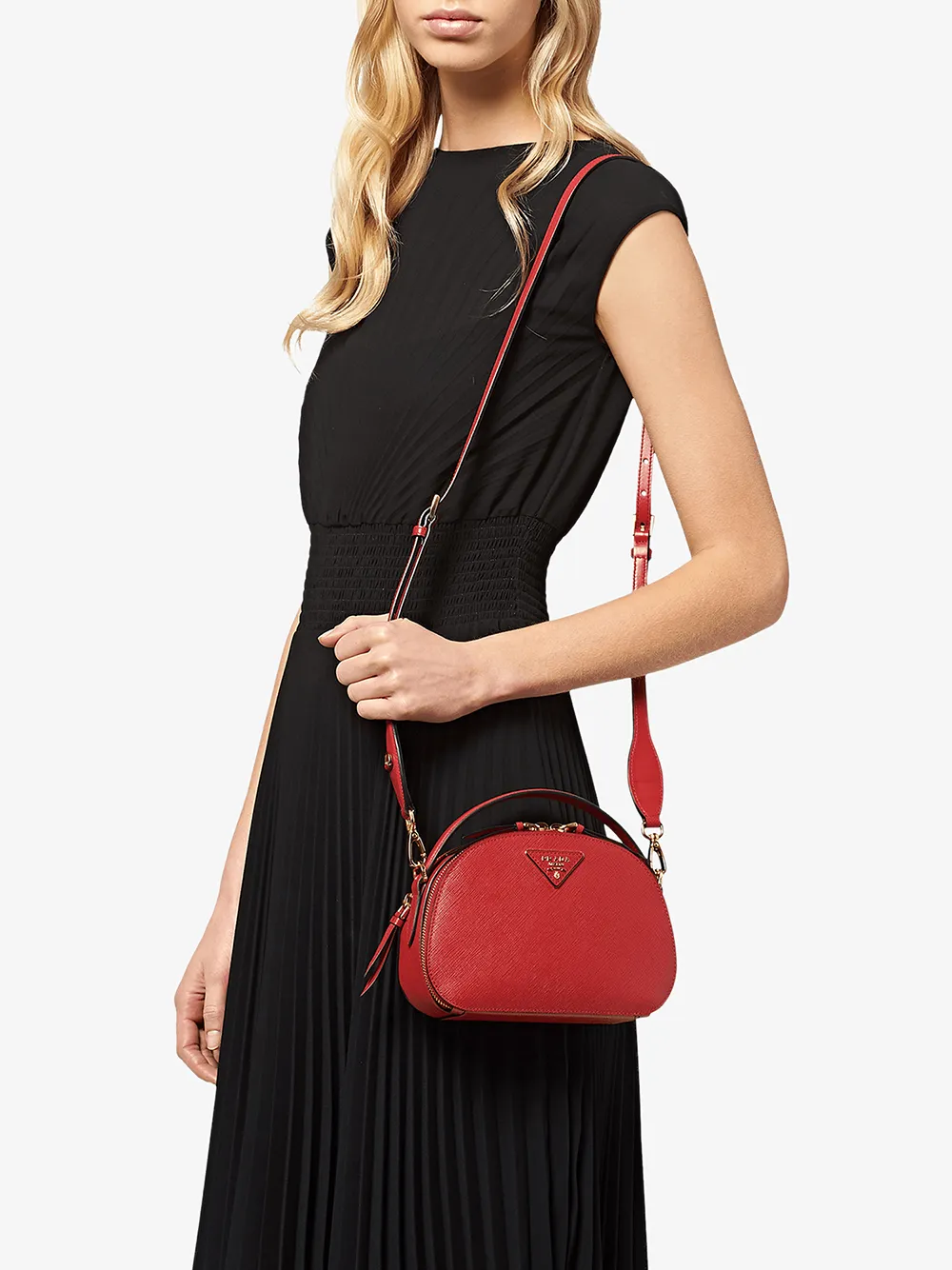 Prada Prada Odette tas van saffiano leer - Roze Top Merken Winkel