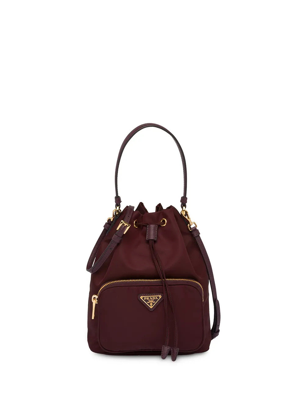 

Prada logo plaque bucket bag - Red