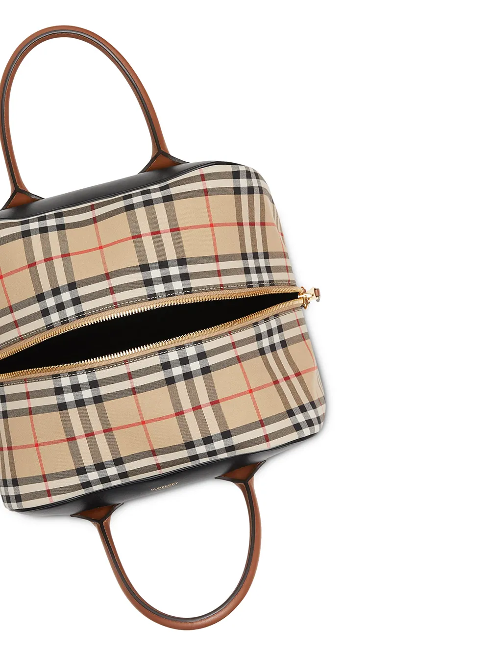 micro leather and vintage check cube bag