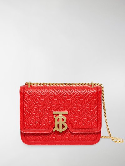 Burberry Small Quilted Monogram Leather TB Bag red | MODES