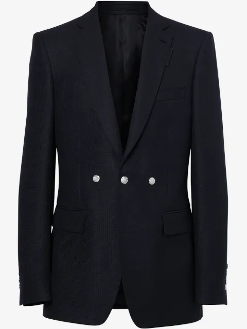 Burberry English Fit Triple Stud Wool Mohair Tailored Jacket