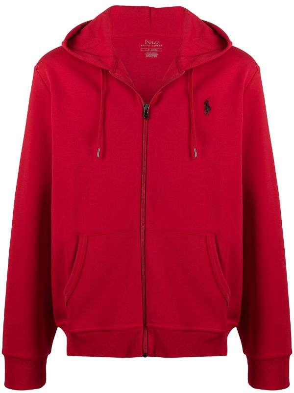 red polo hoodie