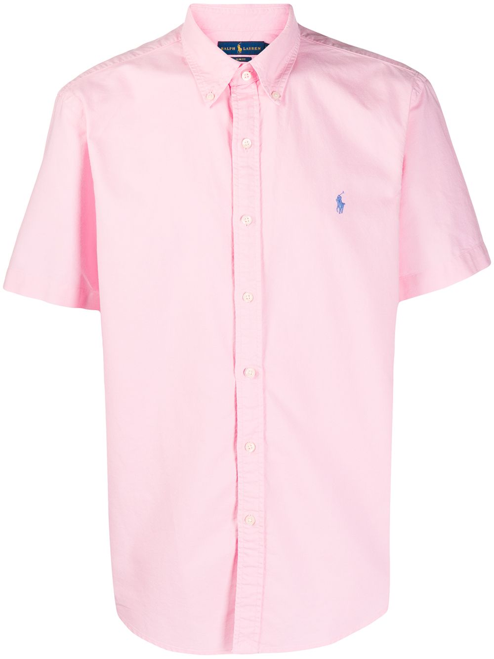 Shop Polo Ralph Lauren Embroidered Logo Oxford Shirt In Pink