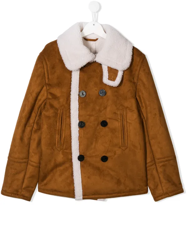 Shop Brown Dsquared2 Kids Teen Double Breasted Jacket With Express Delivery Farfetch