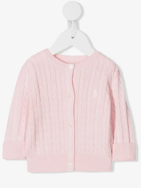 POLO RALPH LAUREN KIDS كارديغان قطن بحياكة الضفيرة