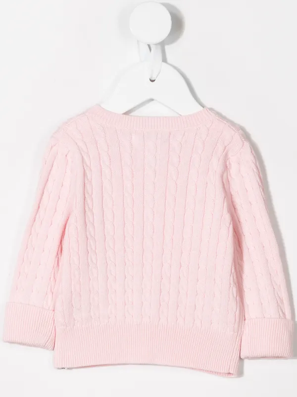 POLO RALPH LAUREN KIDS Logo Embroidered Cardigan Pink FARFETCH IN