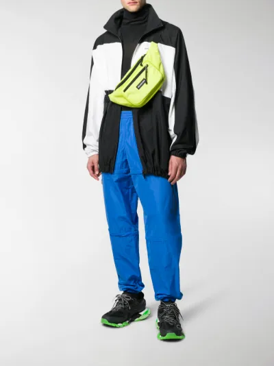 Balenciaga zipped logo track pants blue 