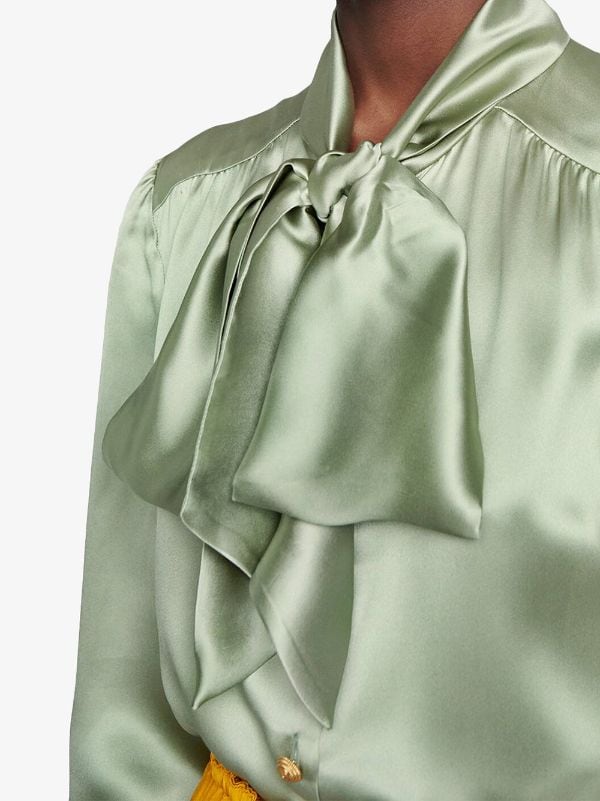 Gucci Satin Shirt With Neck Bow Aw19 
