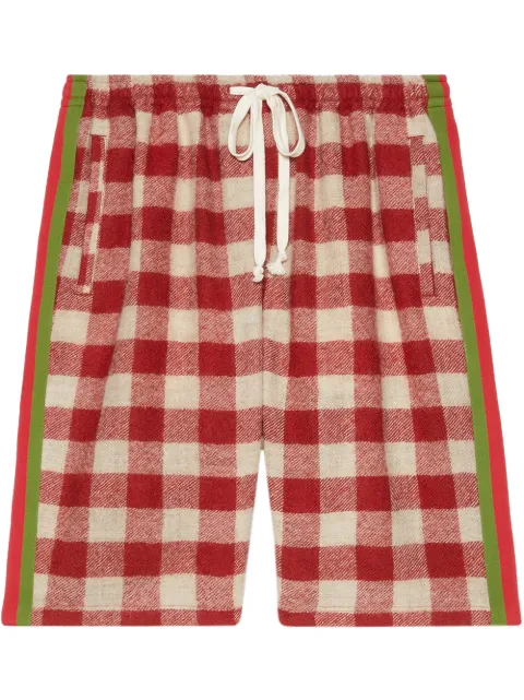 Click to view more detailed imagery on our partner's website Gucci Men's Buffalo Plaid Wool Shorts In 6645