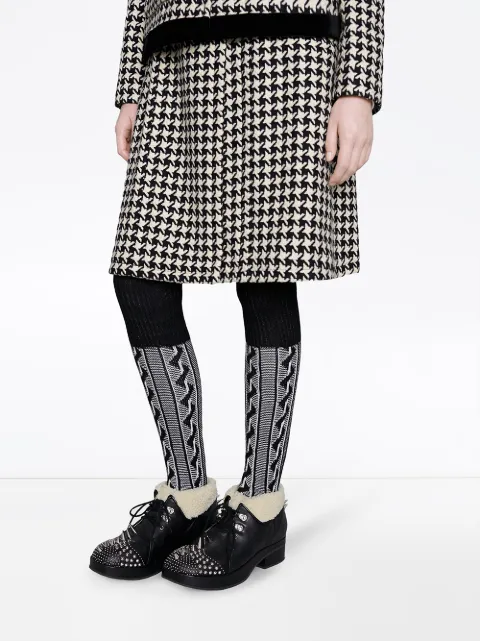GUCCI VICTOR SHEARLING SPIKE HIKING BOOTS
