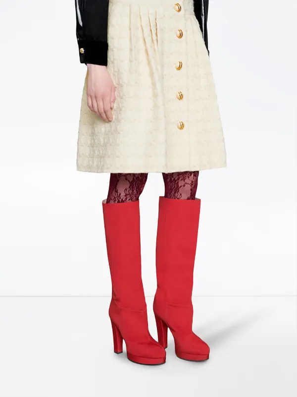 gucci red thigh high boots