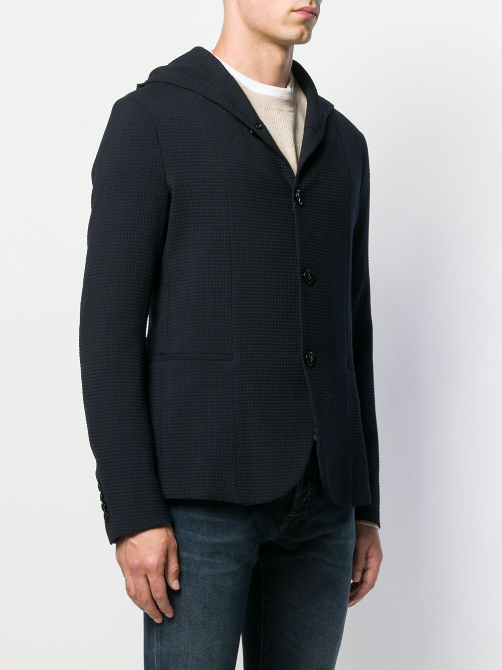 hooded button up cardigan