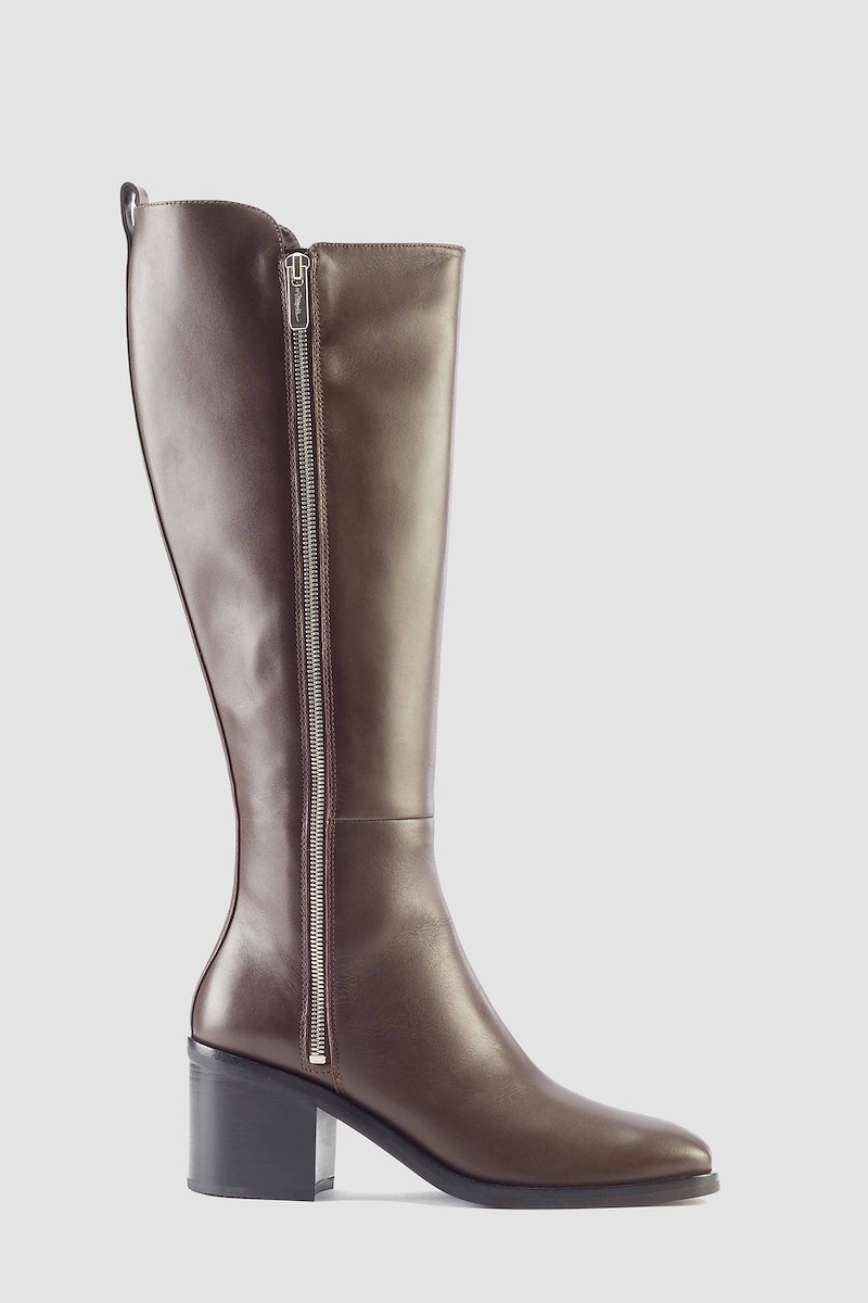 Alexa 70MM Tall Boot-brown #0 Alexa 70MM Tall Boot, Today is legs day and we're not talking about the gym. Get your legs - and feet - what they need with these chocolate-brown calf leather Alexa 70mm knee-high boots from 3.1 Phillip Lim. Take a walk on the yummy side! Featuring a round toe, a side zip fastening, a pull tab at the rear, a mid-high block heel and a knee-length.- 0