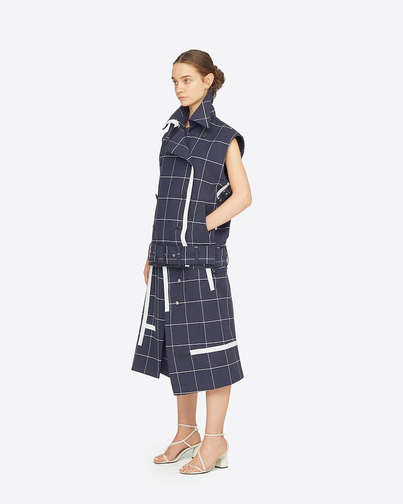 Window Pane Trench Vest-blue #1 Window Pane Trench Vest, Window Pane Trench Vest from 3.1 Phillip Lim.- 1