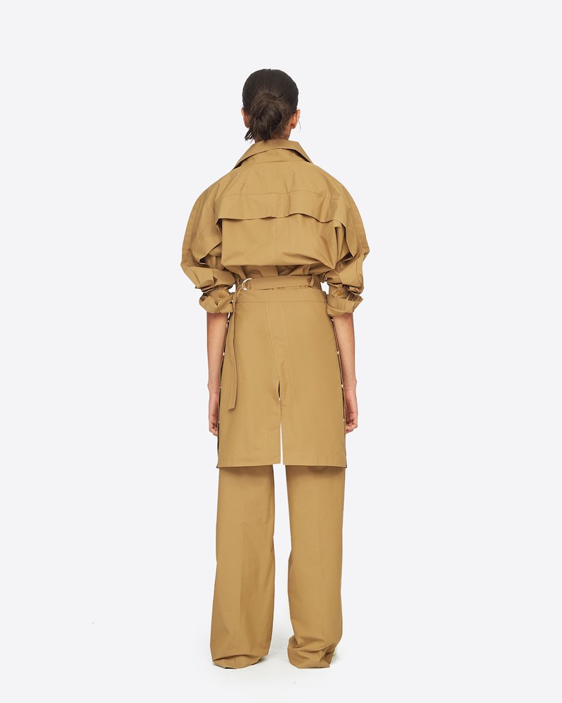 Trouser With Back Apron-brown #0 Trouser With Back Apron, CEDAR Natural (Veg)->Cotton Trouser With Back Apron from 3.1 Phillip Lim.- 2