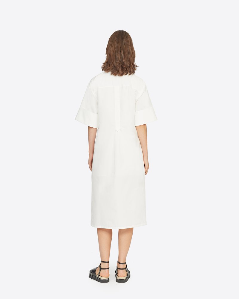 Short Sleeve Pleated Hem Dress-white #0 Short Sleeve Pleated Hem Dress, Short Sleeve Pleated Hem Dress from 3.1 Phillip Lim.- 2