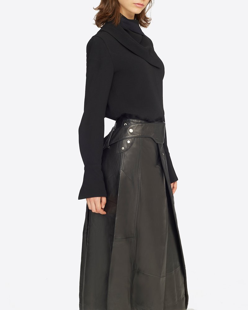 Leather Trench Skirt-black #1 Leather Trench Skirt, BLACK Furs & Skins->Leather Leather Trench Skirt from 3.1 Phillip Lim.- 3