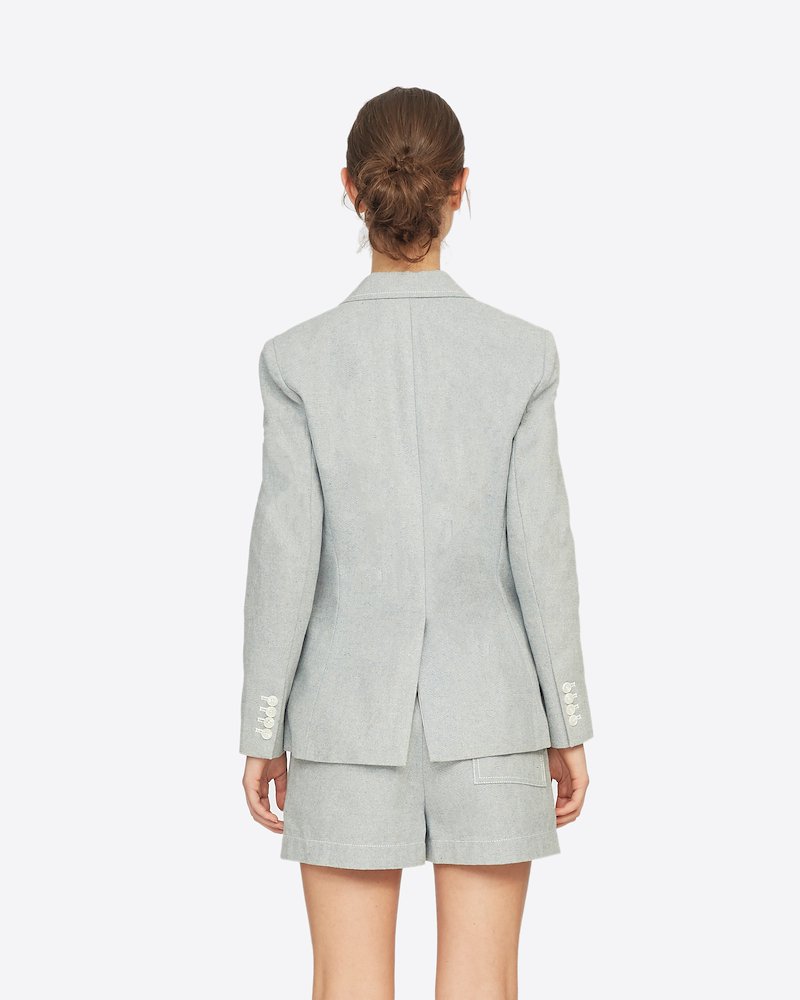 Denim Blazer-blue #0 Denim Blazer, LIGHT BLUE Natural (Veg)->Cotton Denim Blazer from 3.1 Phillip Lim.- 2