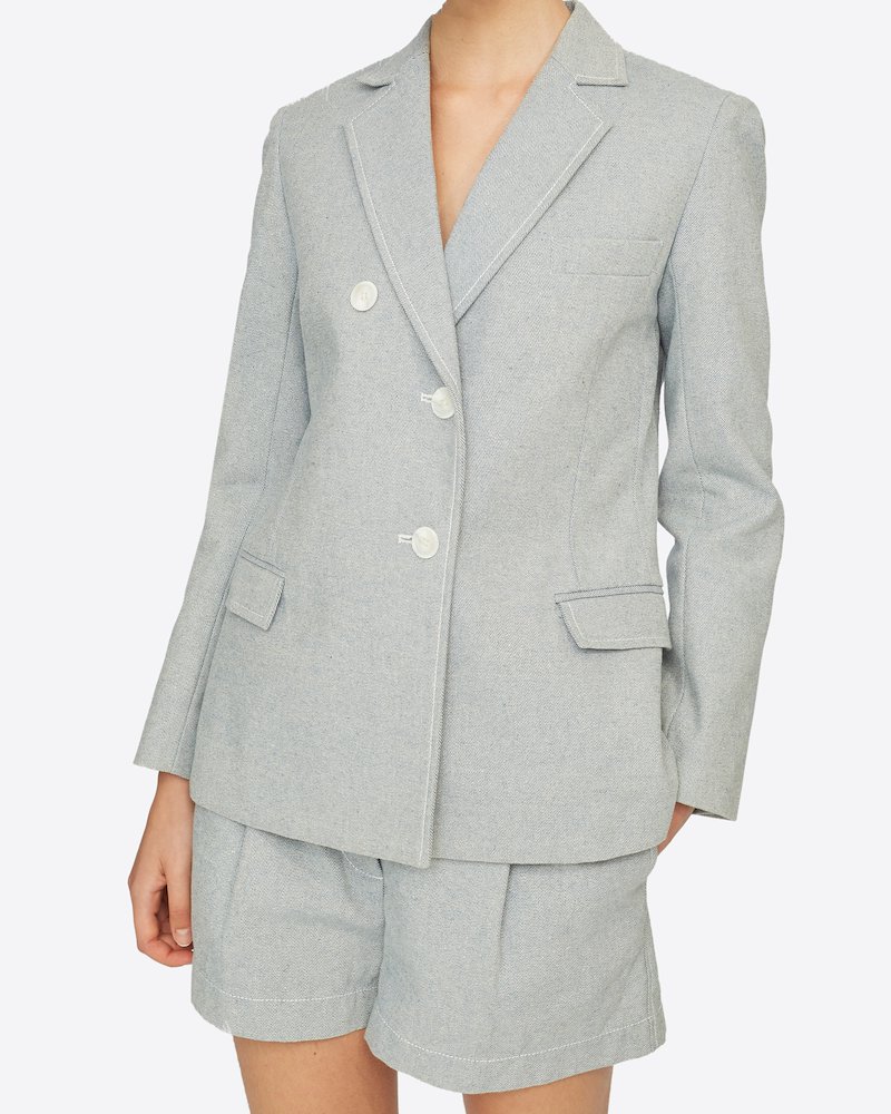 Denim Blazer-blue #1 Denim Blazer, LIGHT BLUE Natural (Veg)->Cotton Denim Blazer from 3.1 Phillip Lim.- 3