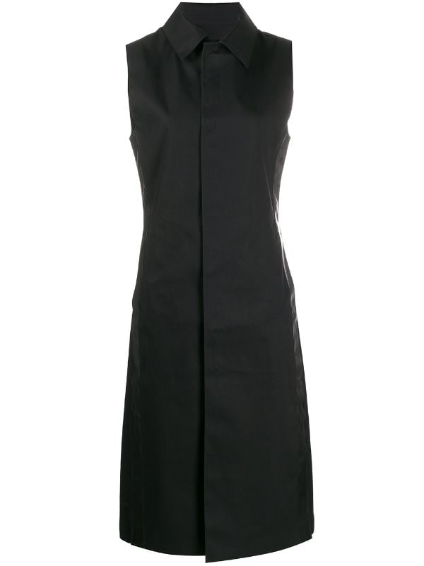 black sleeveless shirt dress