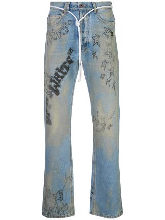 off white wizard jeans