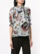 Karen Walker قميص مطبوع برقبة برباط