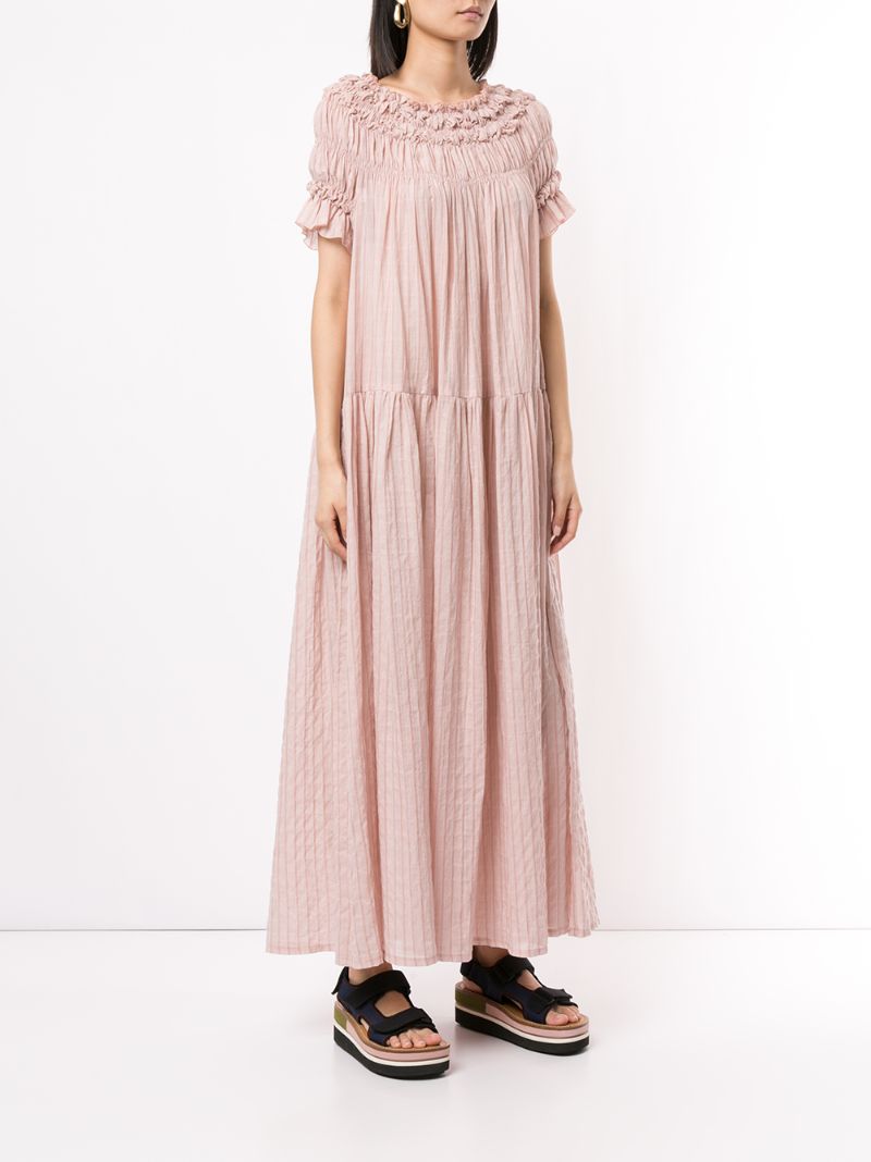 Shop Karen Walker Orestes Ruched Dress In Pink