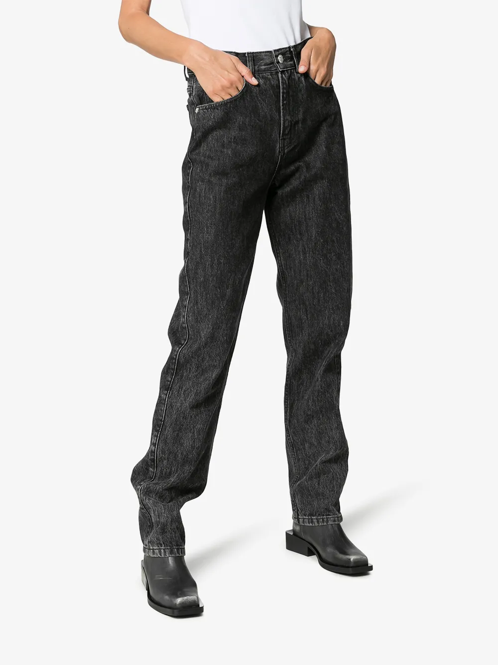 GANNI GANNI FADED STRAIGHT LEG JEANS,F423914391228
