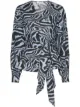 Image 1 of GANNI tiger print tie-waist blouse