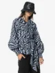 GANNI tiger print tie-waist blouse