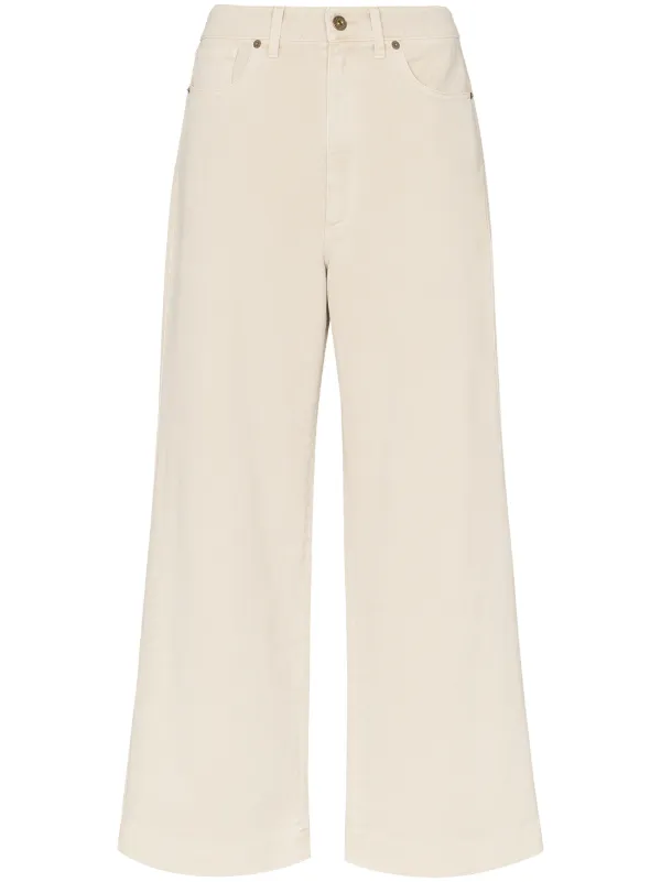 wide leg beige jeans